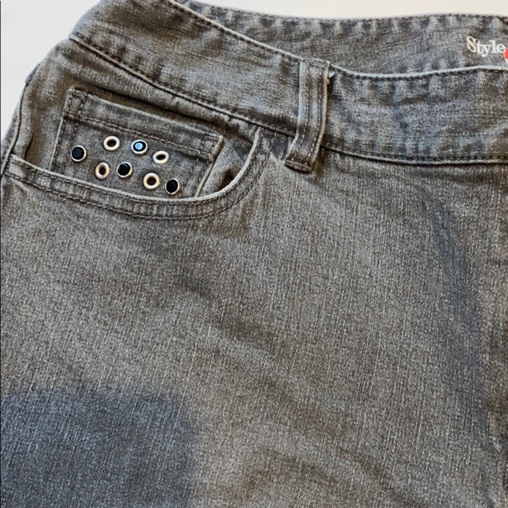 Style & Co SZ 10 Faded Black/Grey Denim Jeans D3 - Picture 3 of 14